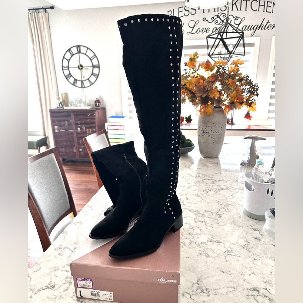 New in box, Fergalicious by Fergie “Harlin” Over the Knee Boots, Size 7 1/2M